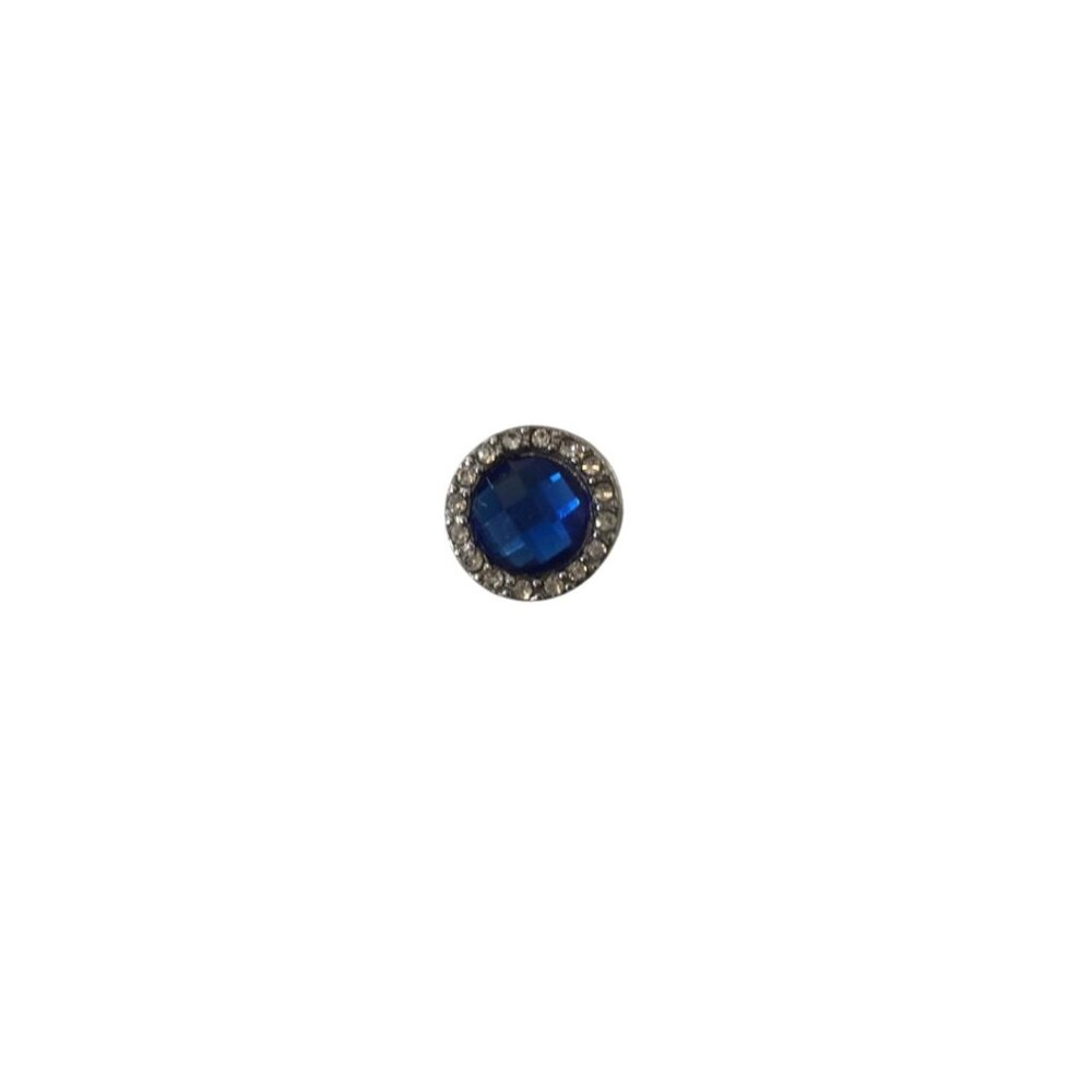 European Silver‎ Plated Charm Bead With Blue Crystal Accent Jewelry